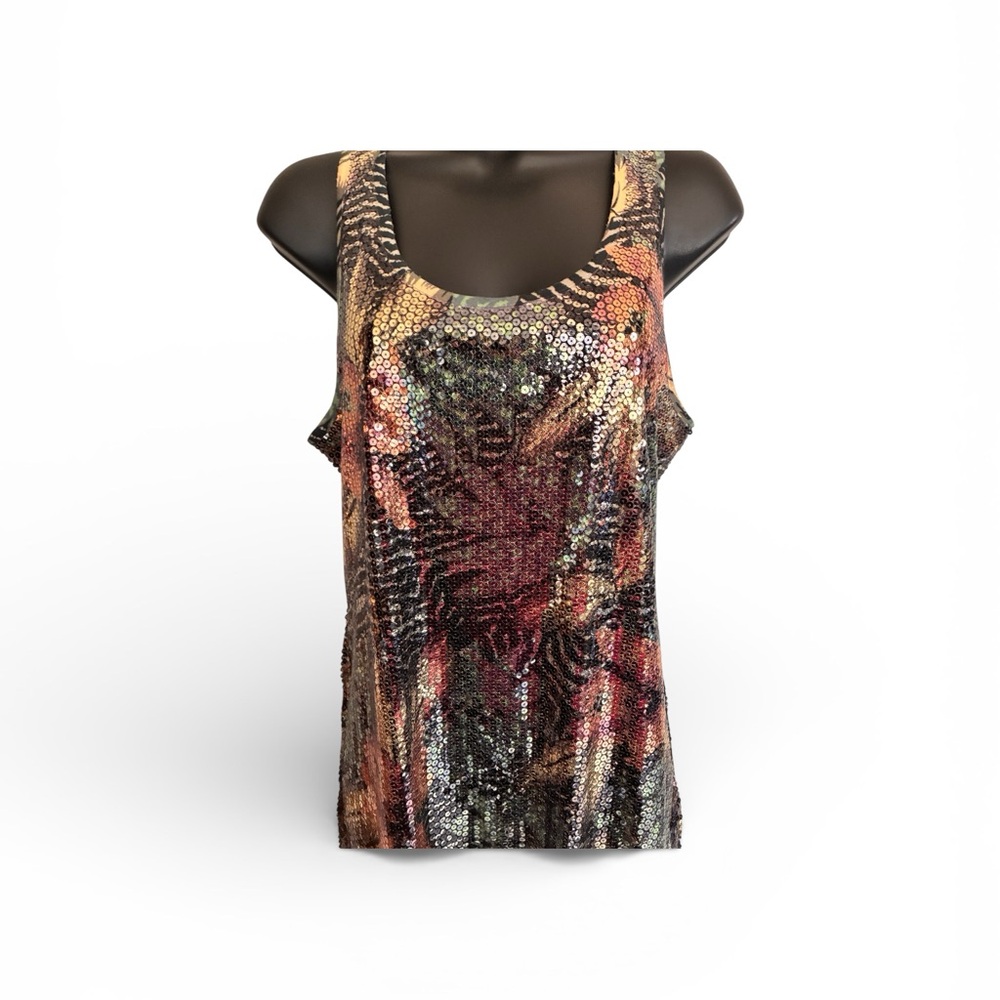 Silence and Noise Sequined Lace Mix Tank - Size S